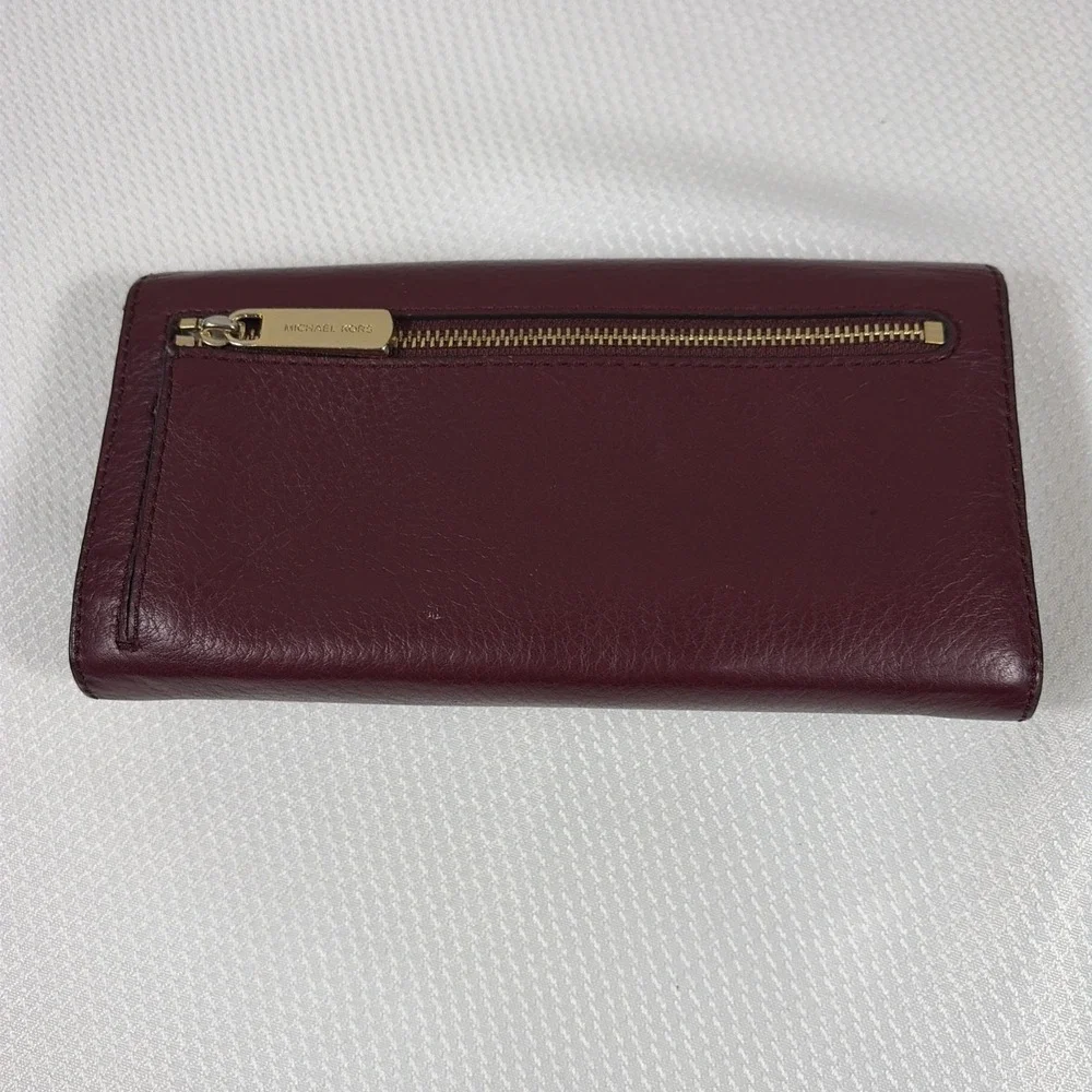 Michael Kors Astrid Carryall Wallet Red Pebbled Leather Clutch